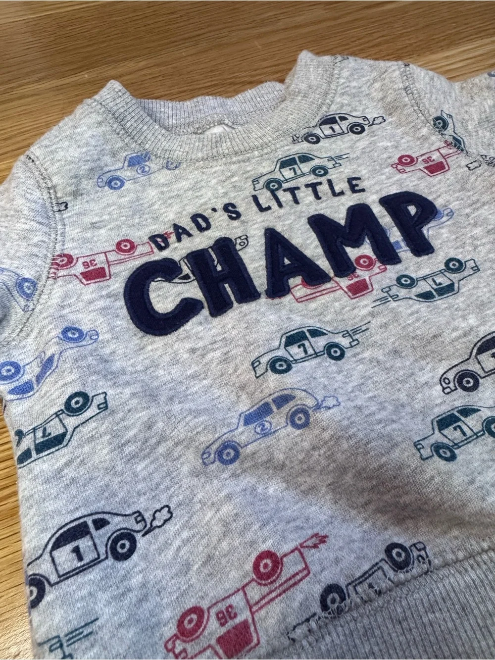 Carter's Grey 'Dad's Little Champ' Crewneck Sweatshirt with Cars